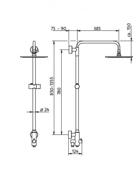 HSK Shower-Set Duschset RS 200 Universal ohne Armatur