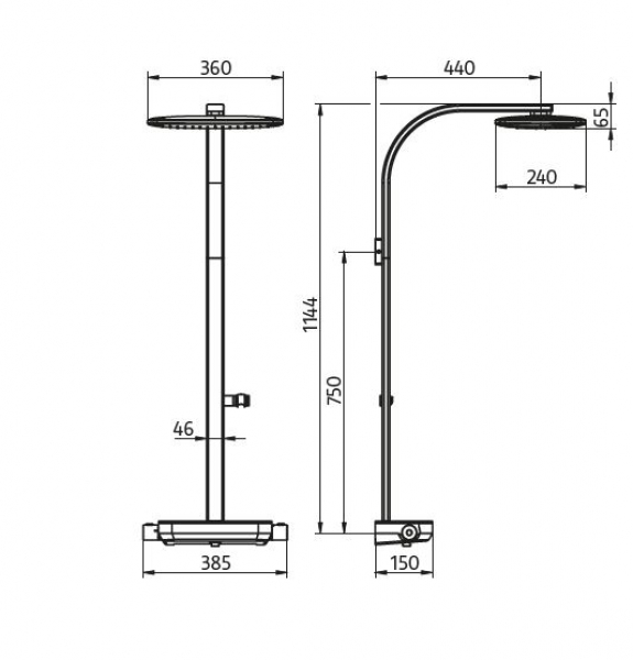 HSK Shower-Set Duschset Shower-Set RS AquaTray Thermostat mit Rain- und Schwallfunktion