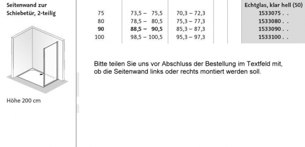 HSK Solida Schiebetür bodenfrei mit oder ohne Seitenteil Duschkabine Großraumdusche