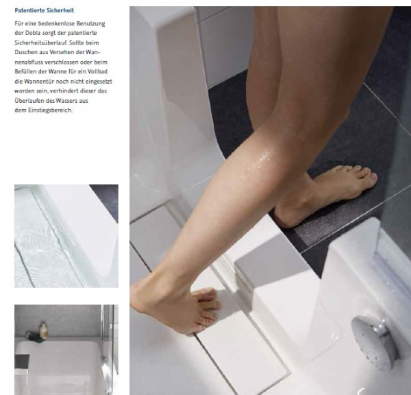 HSK Dobla Badewanne mit Tür und Duschbereich