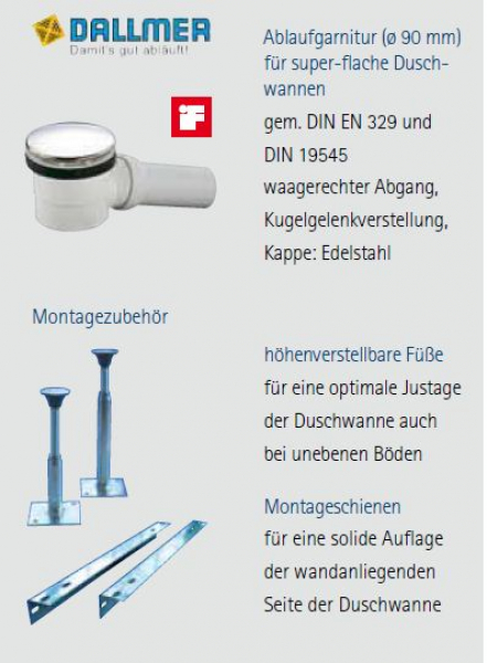 Viereck Duschwanne, Duschtasse Marmor Polymer, quadratisch und flach von HSK