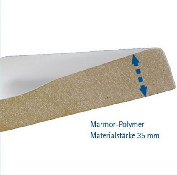 Viereck Duschwanne, Duschtasse Marmor Polymer, quadratisch und flach von HSK