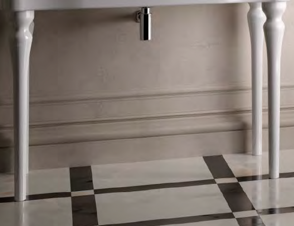 Hidra Standbein Stützfuß für Waschbecken Ellade Weiß / Schwarz / Gold