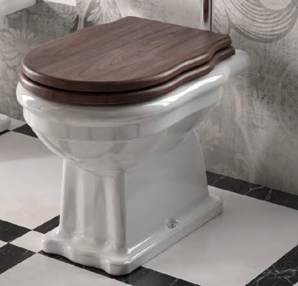 Hidra WC Ellade Hänge- oder Wand-Montage Toilette Weiß / Schwarz / Gold