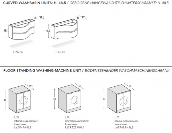 Idea Blob Badmöbelset Smyle 01 modernes und elegantes Badezimmer-Waschtisch-Set