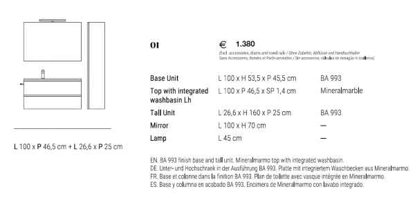 Idea Badmöbelset Blob System 01 exklusives und elegantes Badezimmer-Waschbecken-Set