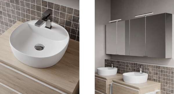 Idea Badmöbelset Blob System 07 exklusives und elegantes Badezimmer-Waschbecken-Set