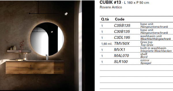 Idea Badmöbelset Cubik 13 exklusives und elegantes Badezimmer-Waschtisch-Set