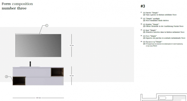 Idea Badmöbelset Form J3 exklusives und elegantes Badezimmer-Waschtisch-Set