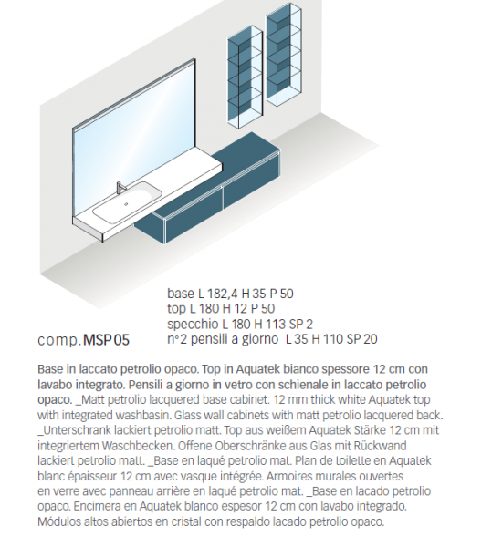 Idea Badmöbelset My Seventy Plus MSP05 exklusives und elegantes Badezimmer-Waschtisch-Set