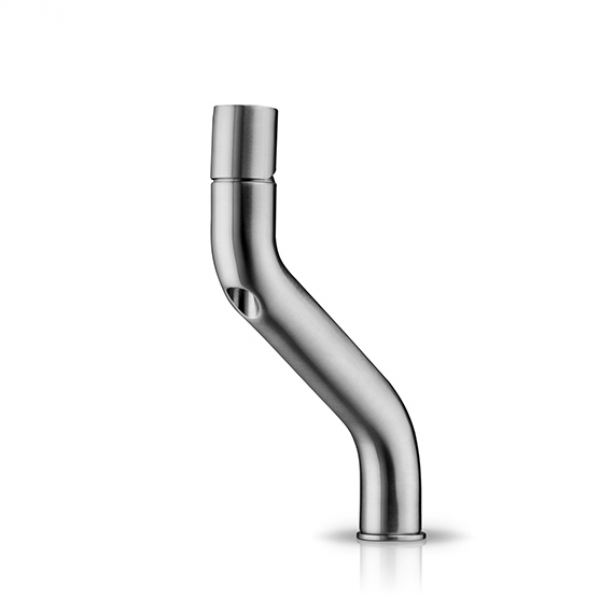 Jee-O Waschtischmischer flow basin mixer low niedrige Armatur, Edelstahl gebürstet