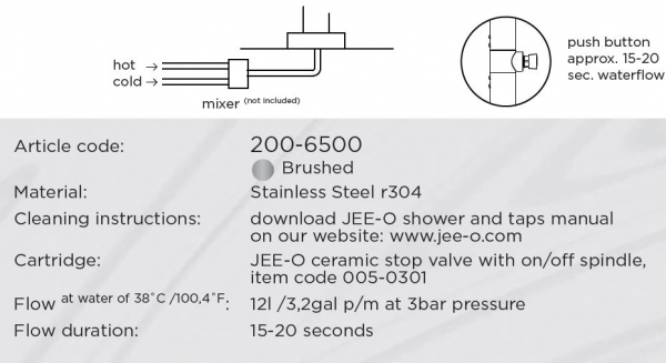 Jee-O Fatline Shower Push freistehende Dusche Standdusche Gartendusche Kaltwasser