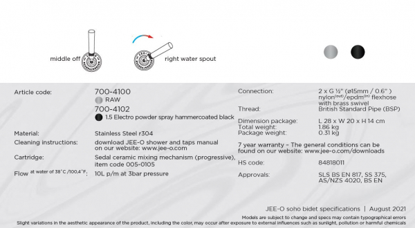 Jee-O Soho Bidet-Armatur Einhebelmischer