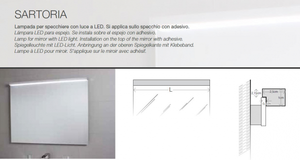 Koh-I-Noor LED Spiegelleuchte Sartoria universal-Beleuchtung für Ihren Spiegel, Lampe aus Aluminium