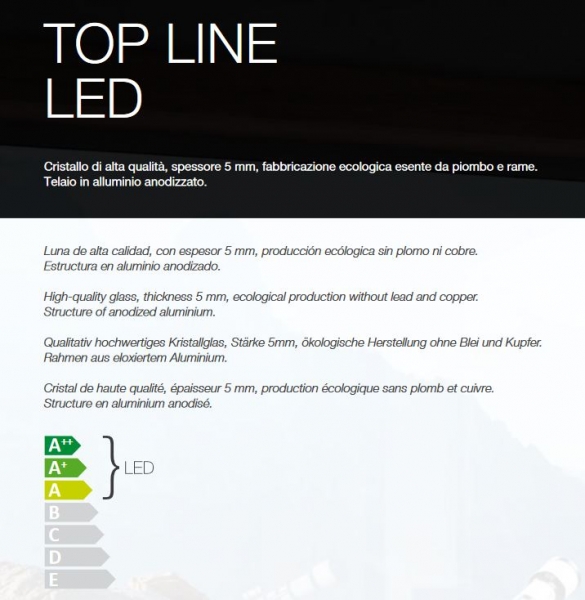Koh-I-Noor Spiegel mit LED-Beleuchtung Top Line Perimetrale italienisches Design für Bad und Wohnraum
