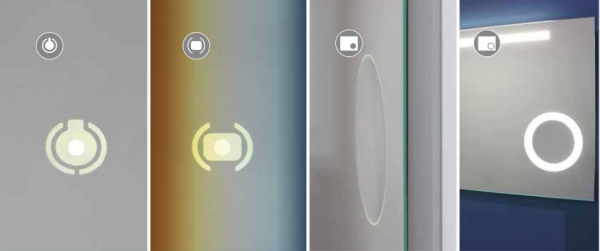Koh-I-Noor Spiegel mit LED-Beleuchtung Comfort Line Laterale italienisches Design für Bad und Wohnraum