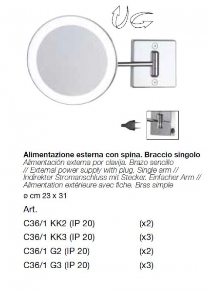 Koh-I-Noor Vergrößerungsspiegel Discolo LED 1 Kosmetikspiegel mit LED-Beleuchtung, italienisches Design für Ihr Bad