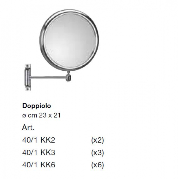 Koh-I-Noor doppelseitiger Vergrößerungsspiegel Doppiolo Kosmetikspiegel Rasierspiegel Schminkspiegel, italienisches Design für Ihr Bad