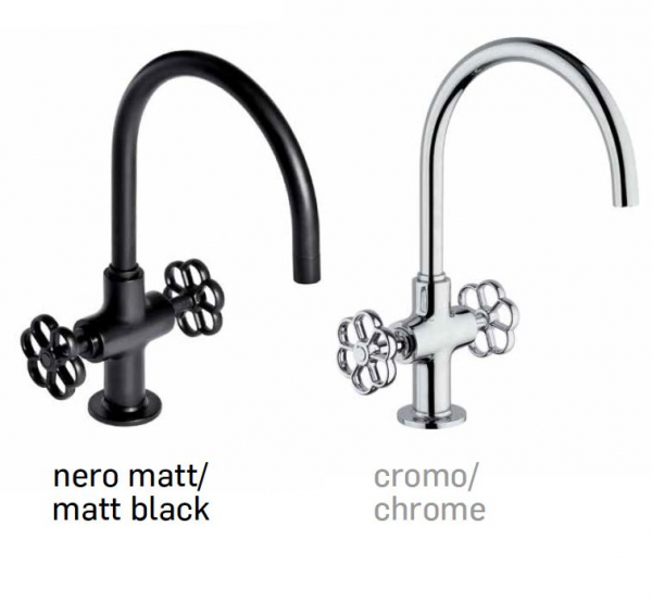 Mamoli Waschbecken-Armatur Hipster 4238 Wasserhahn Chrom / Schwarz