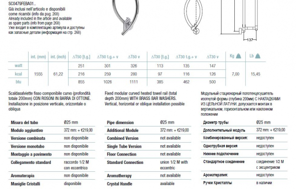 Margaroli Onda 479/5 Designheizkörper Handtuchheizkörper