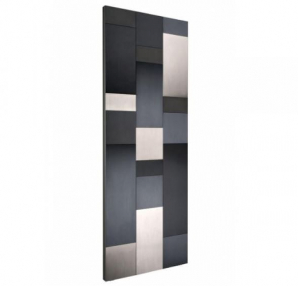 Margaroli Riflessi Black Aluminium-Designheizkörper mit schwarzen Patchwork-Platten