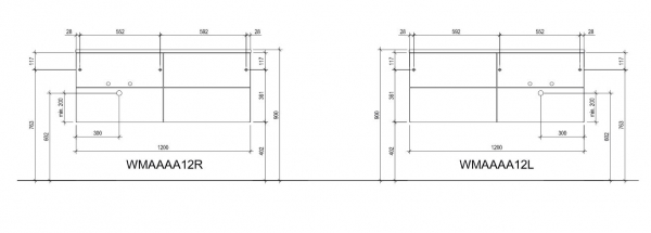 Marlin Bad Badmöbelset 3280 Mineralmarmor-Waschbecken und Unterschrank, dynamisches Design für Ihr Badezimmer