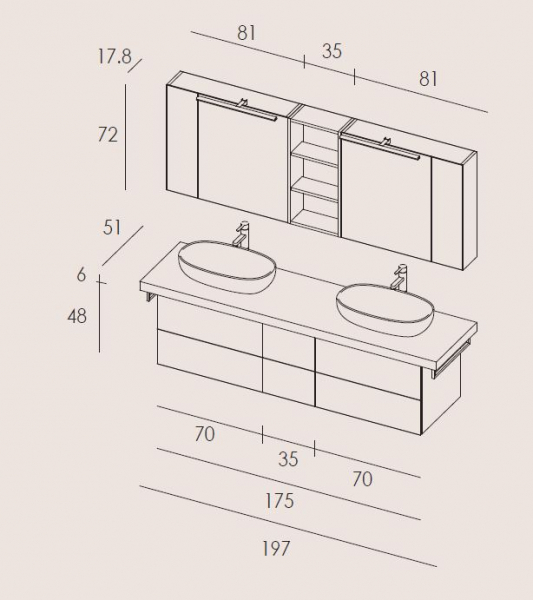 Mastella Byte 01 Badmöbelset modernes Design aus Italien