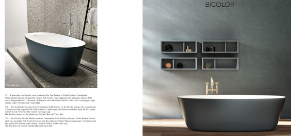 Mastella Designbadewanne For You modernes Design aus Italien