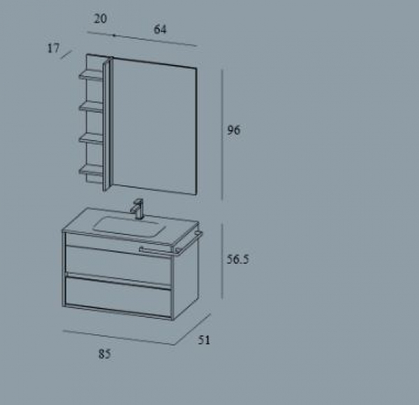 Mastella Duetto Badmöbelset 01 modernes Design aus Italien