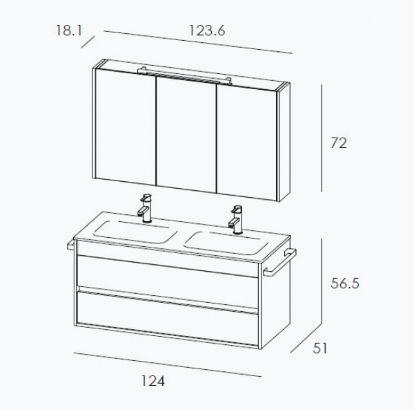 Mastella Duetto Badmöbelset 14 modernes Design aus Italien