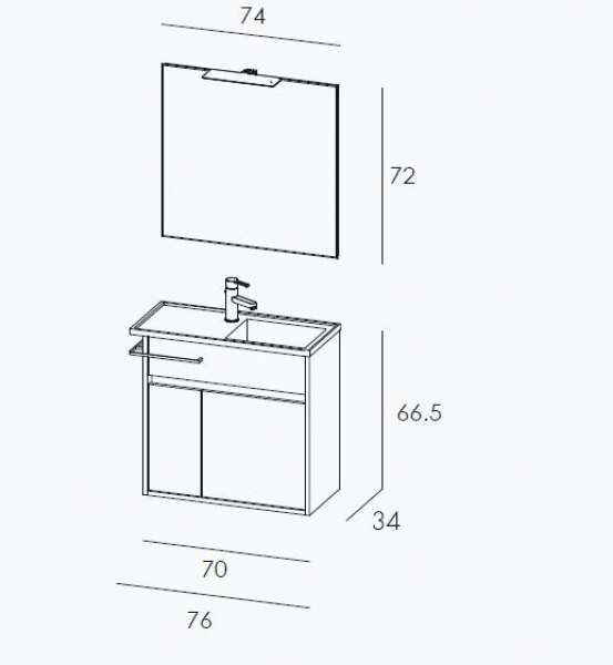 Mastella Duetto Badmöbelset 18 modernes Design aus Italien