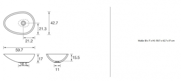 Mastella Maxi Vov Aufsatzwaschbecken modernes Design aus Italien