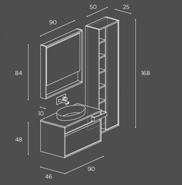 Mastella Smart46 Badmöbelset 06 kleines Format mit mehr Platz