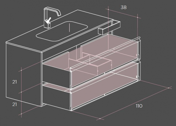 Mastella Smart46 Badmöbelset 04 kleines Format mit mehr Platz