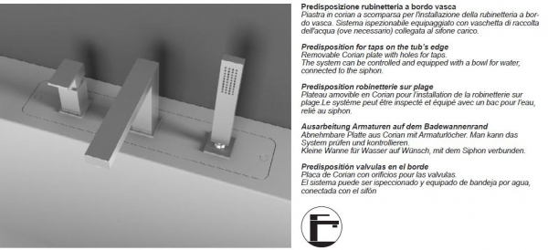 Moma Design Elitechnic Badewanne freistehend aus White Stonage mit Optionen