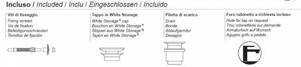 Moma Design Cubatecno II Waschbecken mit Abdeckplatte und verdecktem Ablauf Wandmontage