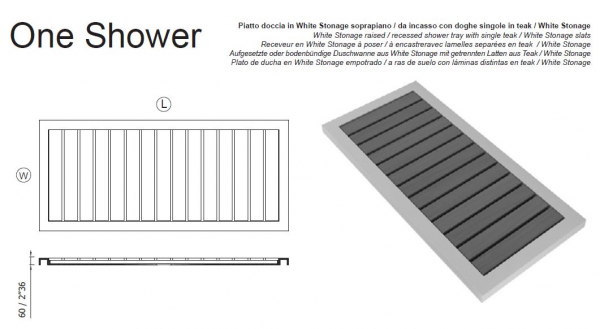 Moma Design Duschboard One Shower Duschwanne Wunschmaß Sonderanfertigung White Stonage Weiß matt