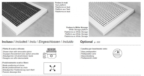 Moma Design Duschboard Shower List Duschwanne Wunschmaß Sonderanfertigung White Stonage Weiß matt