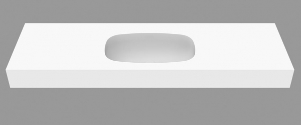 Moma Design Soft System Waschtischplatte Top mit Waschbecken White Stonage