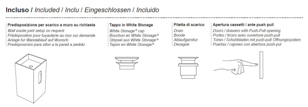 Moma Design Standwaschbecken Tower Cube freistehende Waschsäule mit Regal