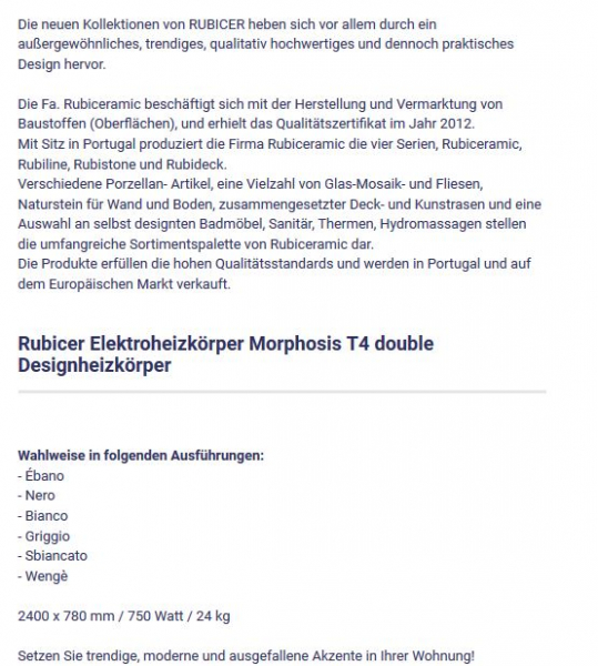 Morphosis T4 double Elektroheizkörper Designheizkörper von Rubicer