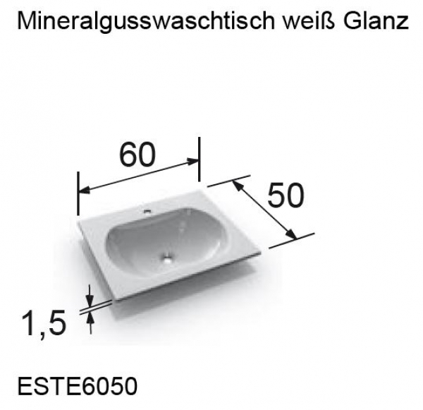 Pur Badmöbel-Set 60 mit MT Mineralguss-Waschbecken von Nolff