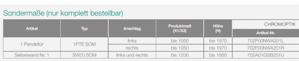 PUK Naab Eck-Duschkabine Eckdusche Schwenktür und Seitenwand