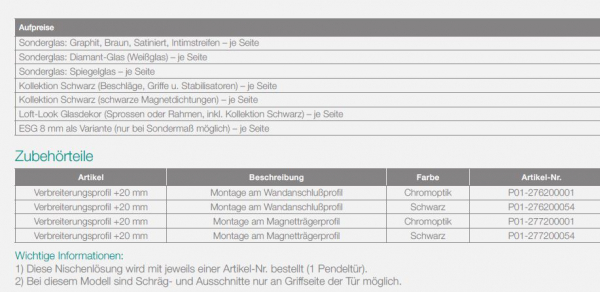PUK Oder Duschtür für Nische Nr. 3 Duschabtrennung Pendeltür