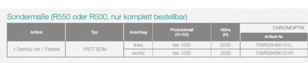 PUK Trave Duschabtrennung Viertelkreis-Runddusche 2 Schwenktüren an Fixteilen