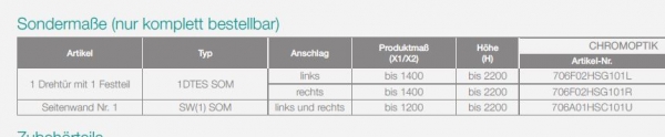 PUK Trave Eck-Duschabtrennung Duschtür an Fixteil und Seitenwand Eckkabine