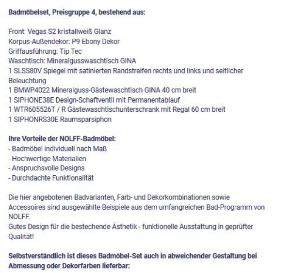 Pur Badmöbel-Set Vegas 1 von Nolff