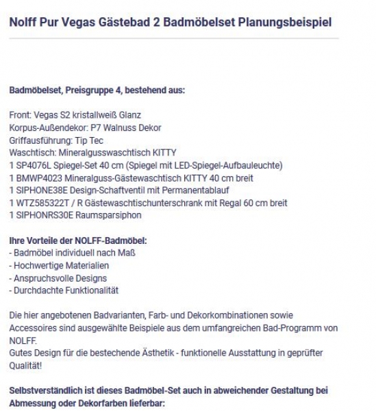 Pur Badmöbel-Set Vegas 2 von Nolff