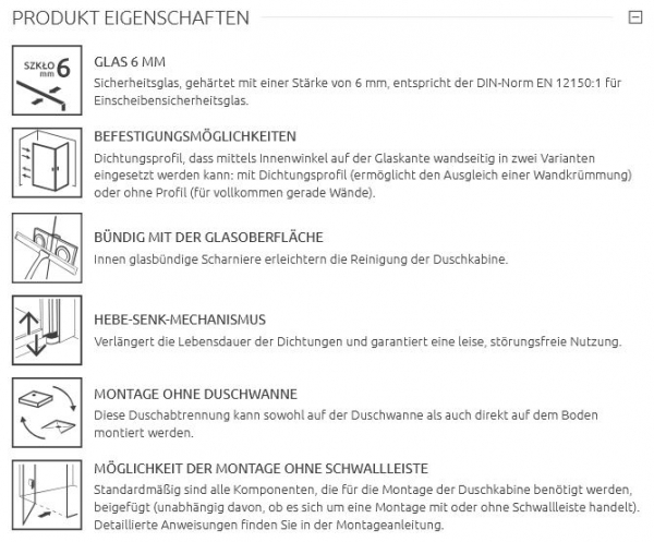 Radaway Arta 6 KDD II Eckdusche Eckeinstieg mit 2 Pendeltüren an Fixteil