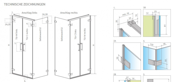 Radaway Arta 8 DWD+S Eckdusche mit 2 Pendeltüren und 1 Seitenwand PUK Nieste